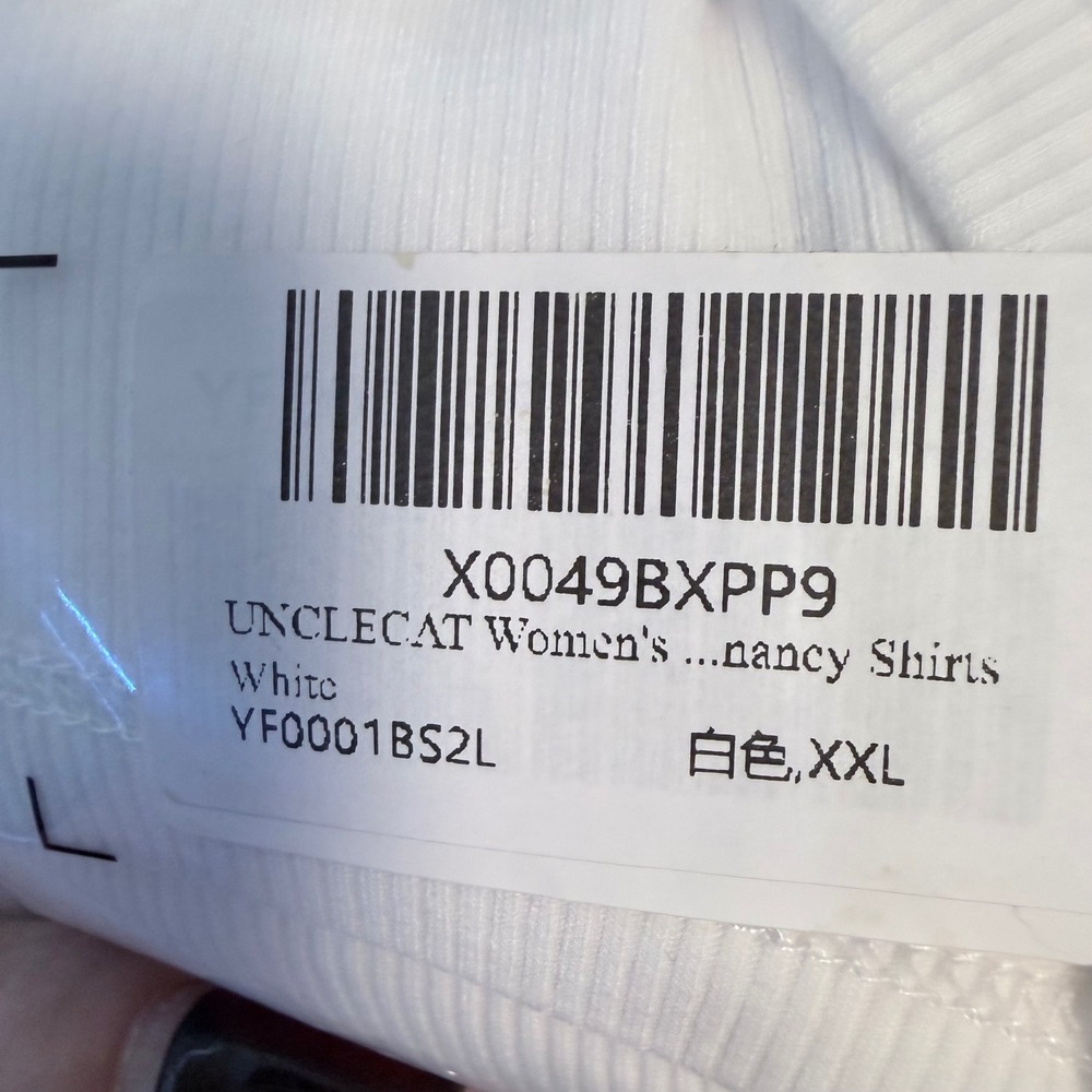 Unclecat Maternity Ribbed Tank Top White‎ XXL Stretch Sleeveless NIP - Picture 6 of 6